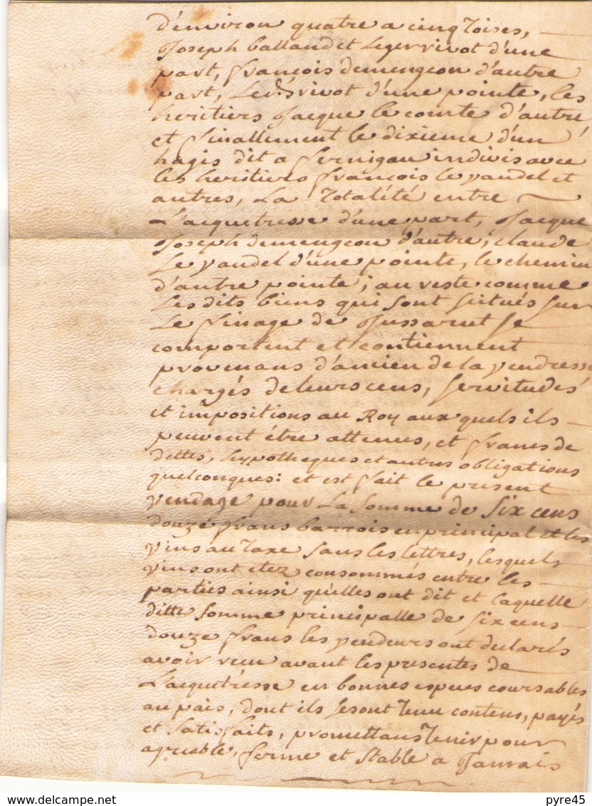 ACTE NOTARIE SUR PEAU DE 1761 DE LORRAINE ET BAR - Manuscrits