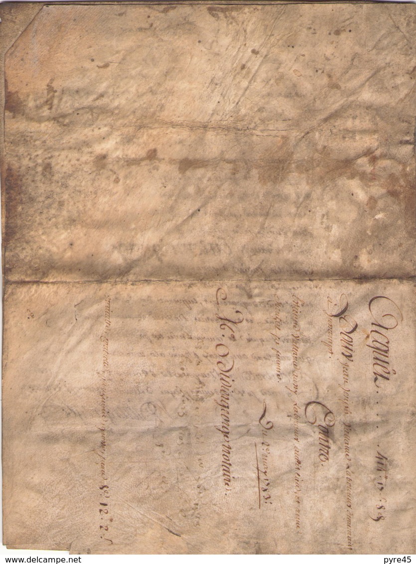 ACTE NOTARIE SUR PEAU DE 1783 DE LORRAINE ET BAR - Manuscrits