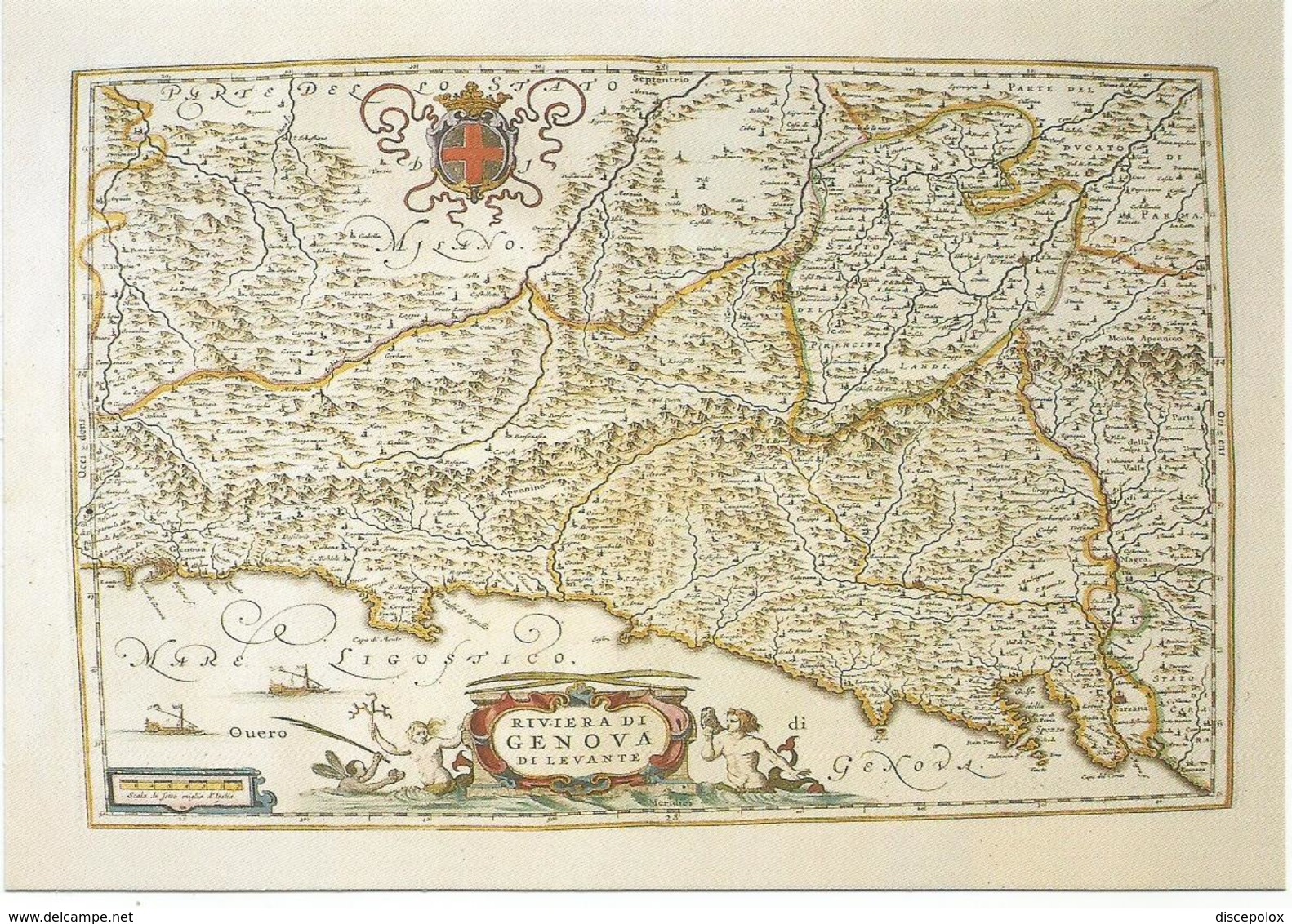 X2312 Cartolina Postale - Vaticano - Carta Geografica Map Carte Geographique - Riviera Di Genova Da Levante - Carte Geografiche