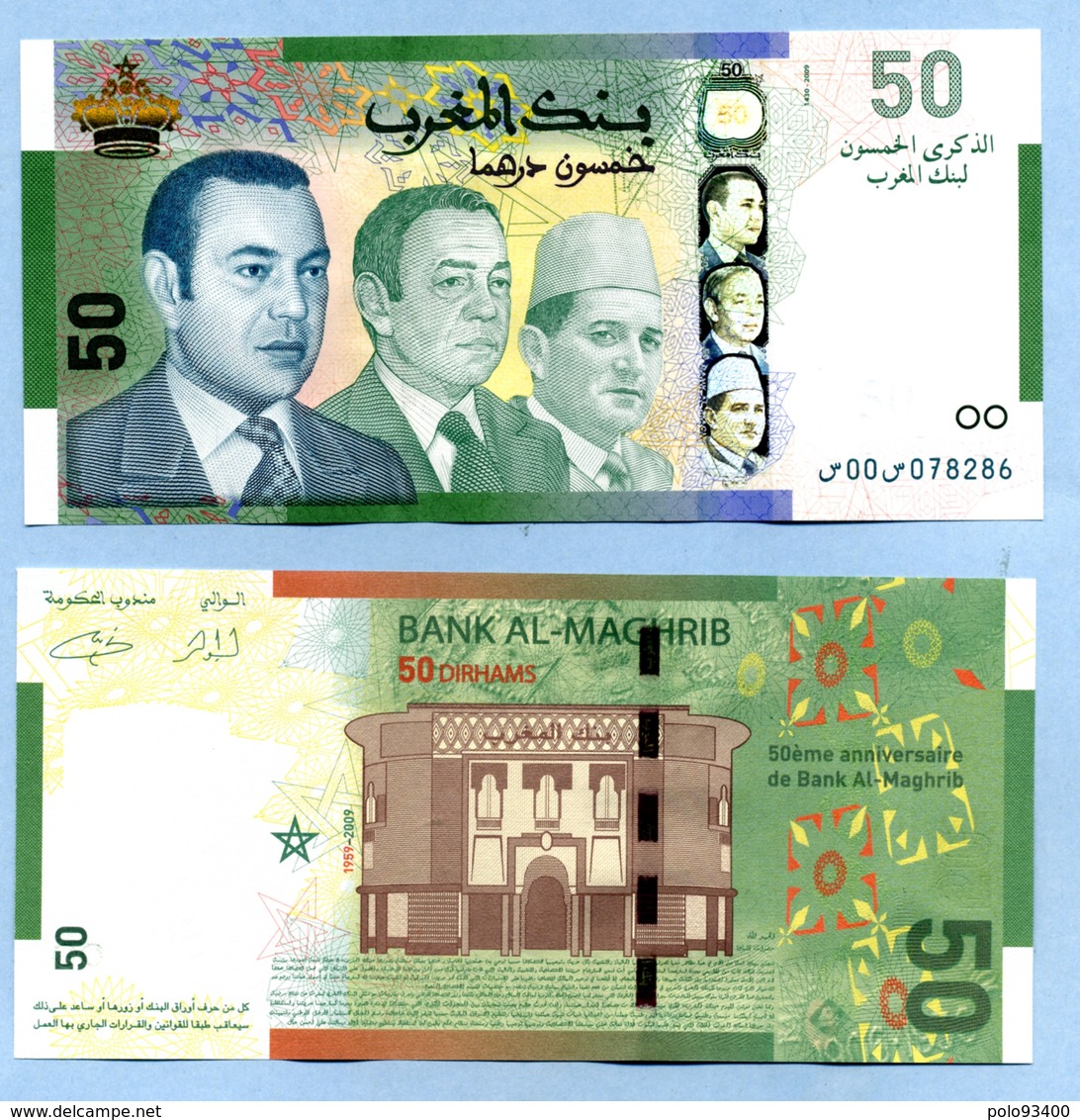 1430-2009   50 DIRHAMS 50 ème Anniversaire De La Banque Al-Magrib - Marokko