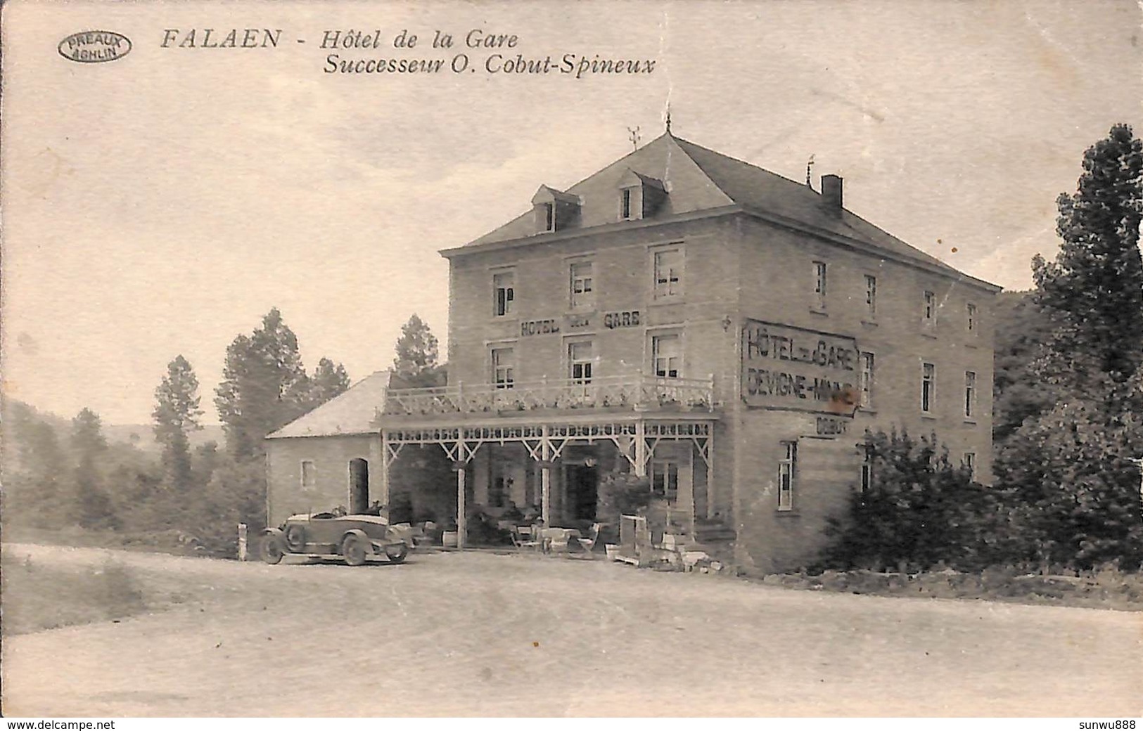 Falaen - Hôtel De La Gare (Cobut-Spineux, Animée, Oldtimer) - Onhaye