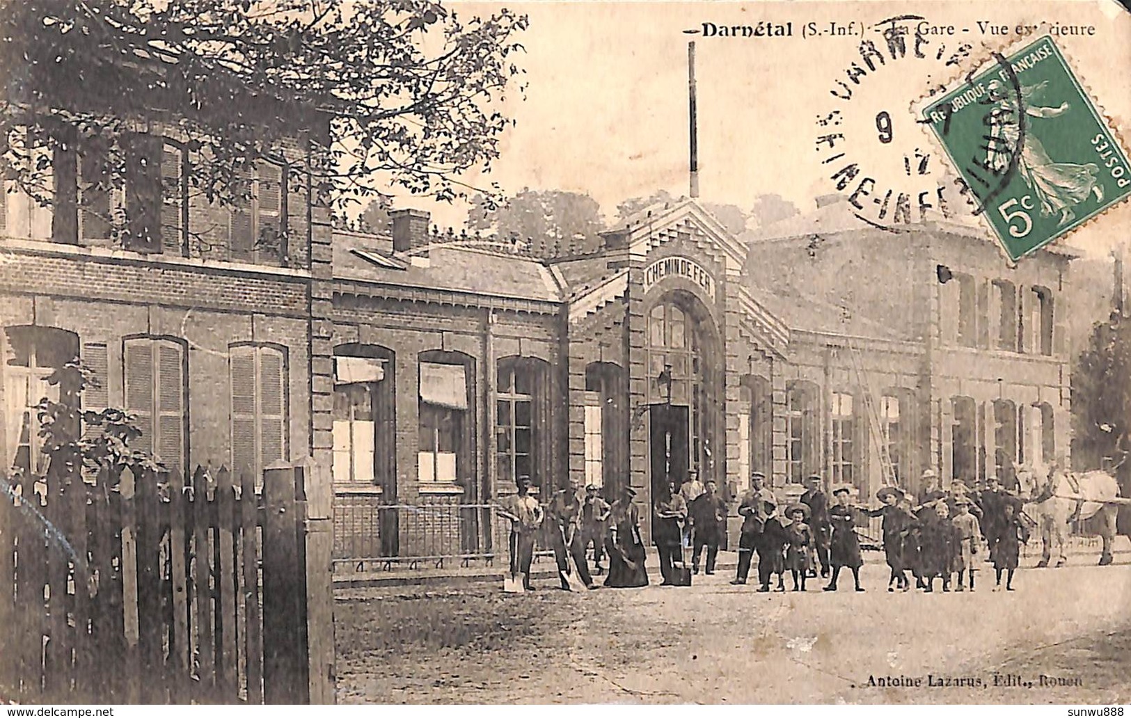 76 - Darnétal - La Gare - Vue Extérieure (Edit.Antoine Lazarus, Animée) - Darnétal