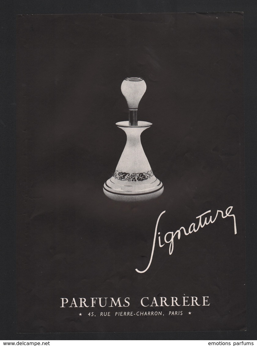 Pub Papier 1947 Parfum  Parfums Dana Parfumeur Paris Dessin Femme Facon Marrec Dos Carrere Signature Flacon - Pubblicitari