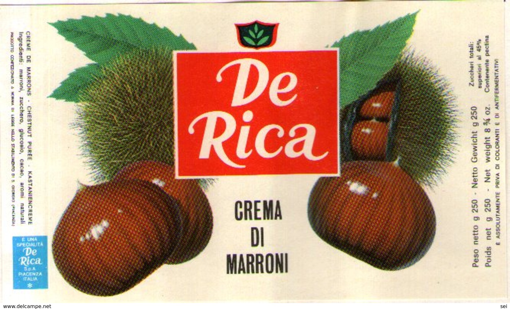 B 1817 - Etichetta, De Rica - Frutta E Verdura