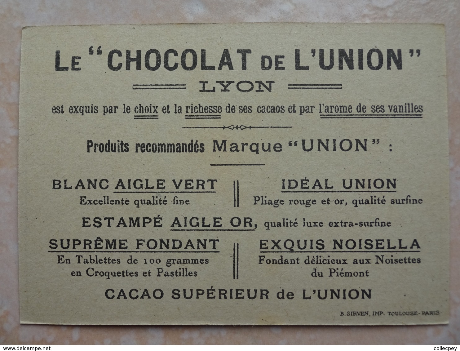 CHROMO Proverbe - Chocolat De L'Union LYON - SIRVEN - A Quelque Chose Malheur Est Bon - Autres & Non Classés