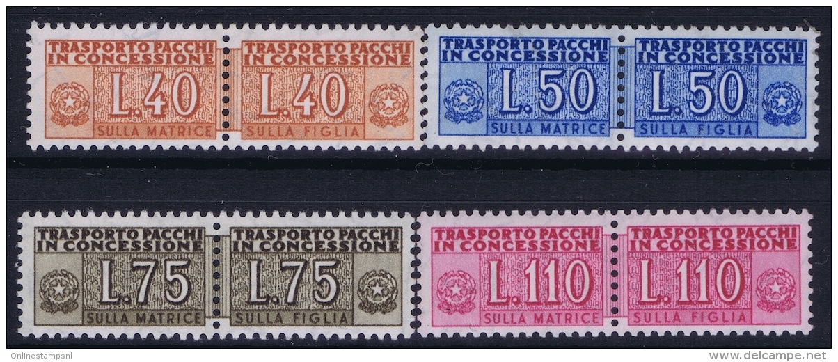 Italy Pacchi In Concessione  1955 -1956 Mi Nr 5 - 8  Postfrisch/neuf Sans Charniere /MNH/** - Concessiepaketten
