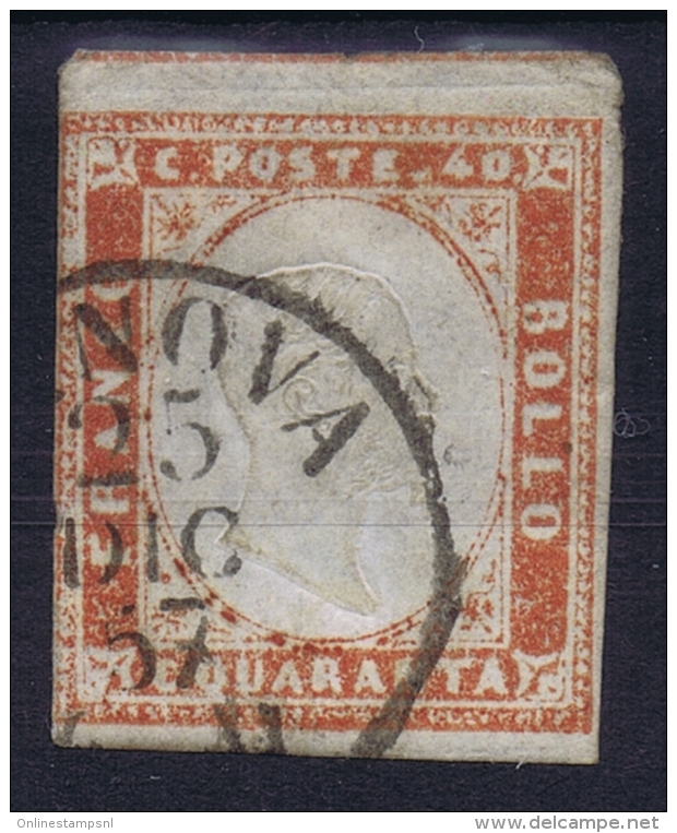 Italy  Sardegna Sa 16  Mi Nr 13d  Seal Red   Obl./Gestempelt/used - Sardinien