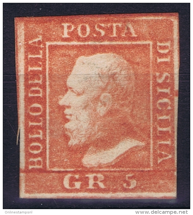 Italy  Sicilia Sa 11  Mi Nr 4b MH/* Flz/ Charniere  Scarled Red - Sicilië