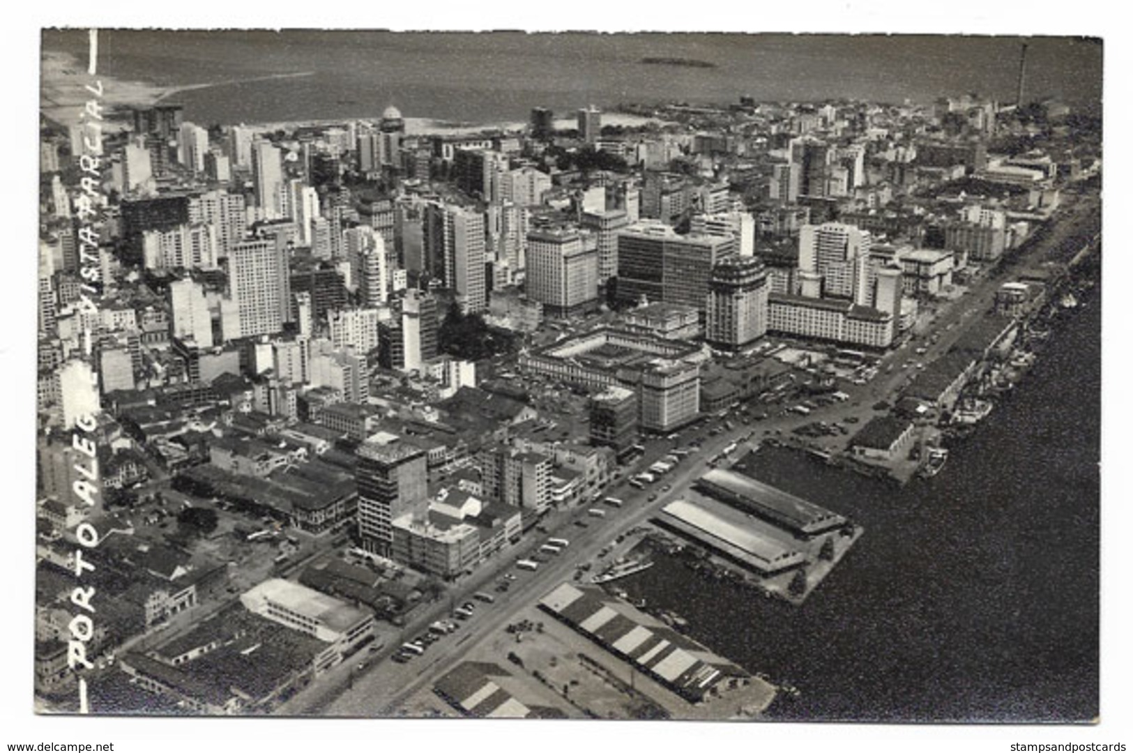 Brésil Brasil Carte Postale Photograpique 1955 Vue Aerienne Porto Alegre Aerial Viem Brazil Old Postcard - Porto Alegre