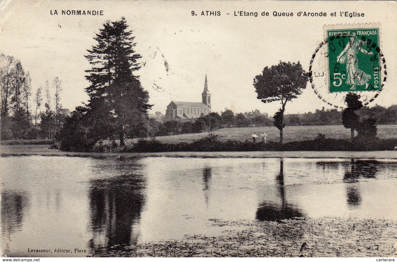 ATHIS EN 1912,ORNE,,étang De Queue D'aronde,église,prés ARGENTAN,traversé Par La Vere Et Lembron,rare - Athis De L'Orne