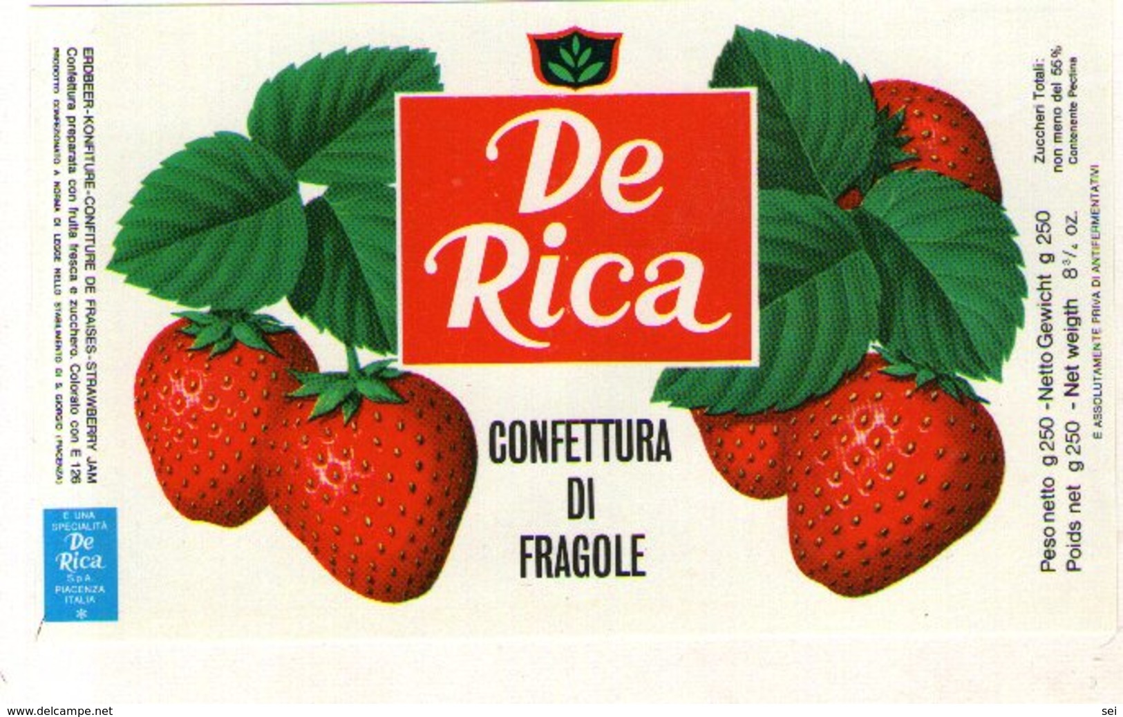 B 1822 - Etichetta, De Rica - Frutta E Verdura