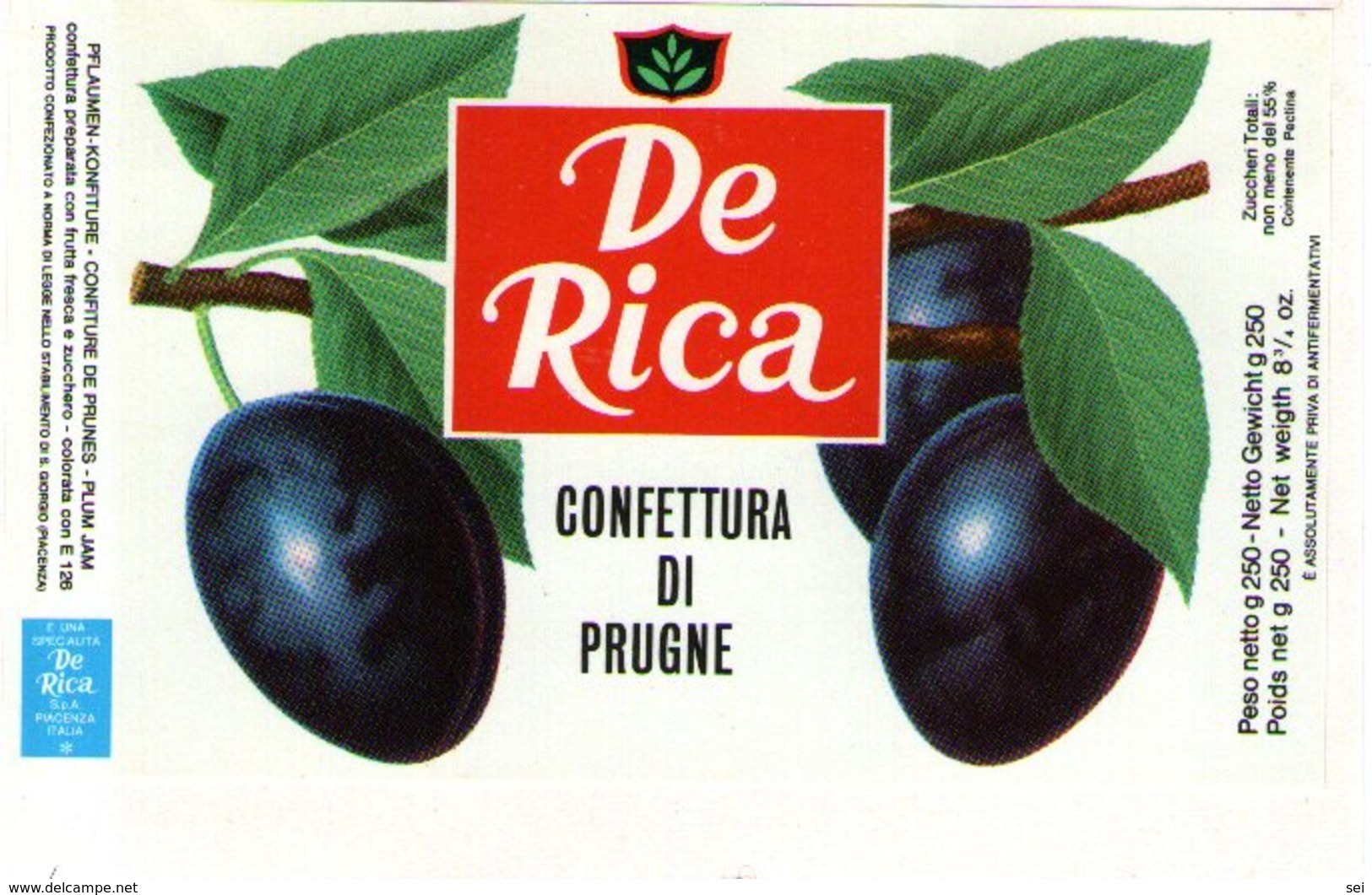 B 1823 - Etichetta, De Rica - Frutta E Verdura