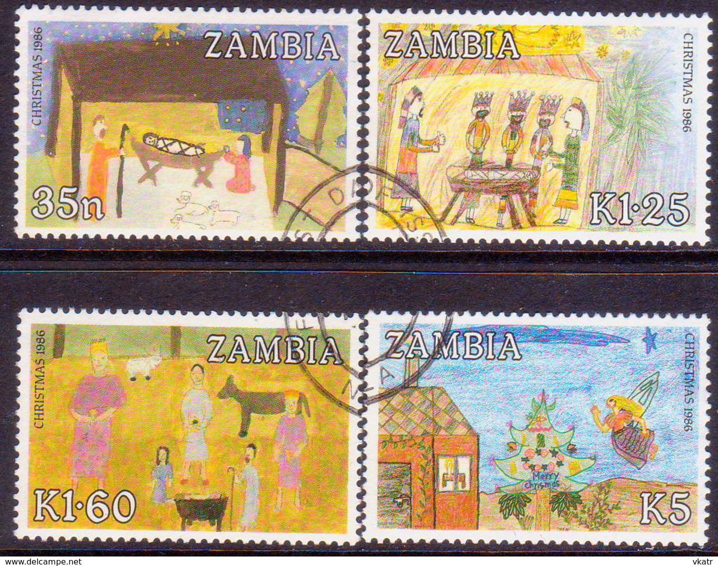 ZAMBIA 1986 SG #468-71 Compl.set Used Christmas - Zambia (1965-...)