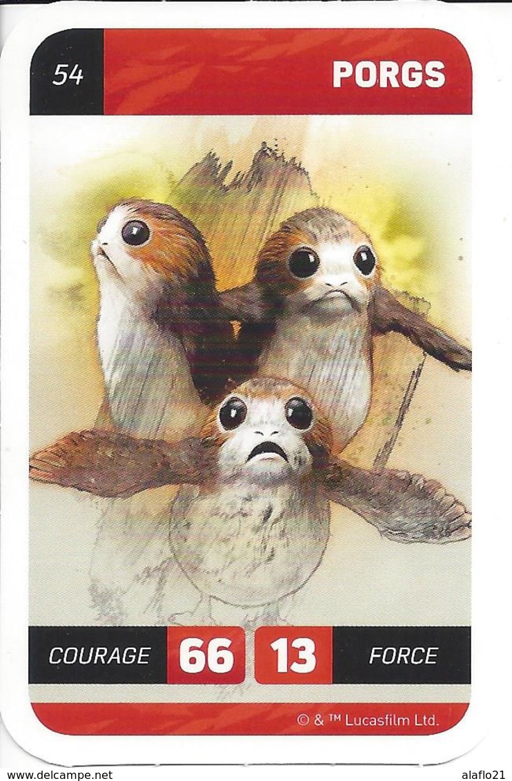 CARTE STAR WARS LECLERC 2018 - N° 54 - PORGS - Star Wars