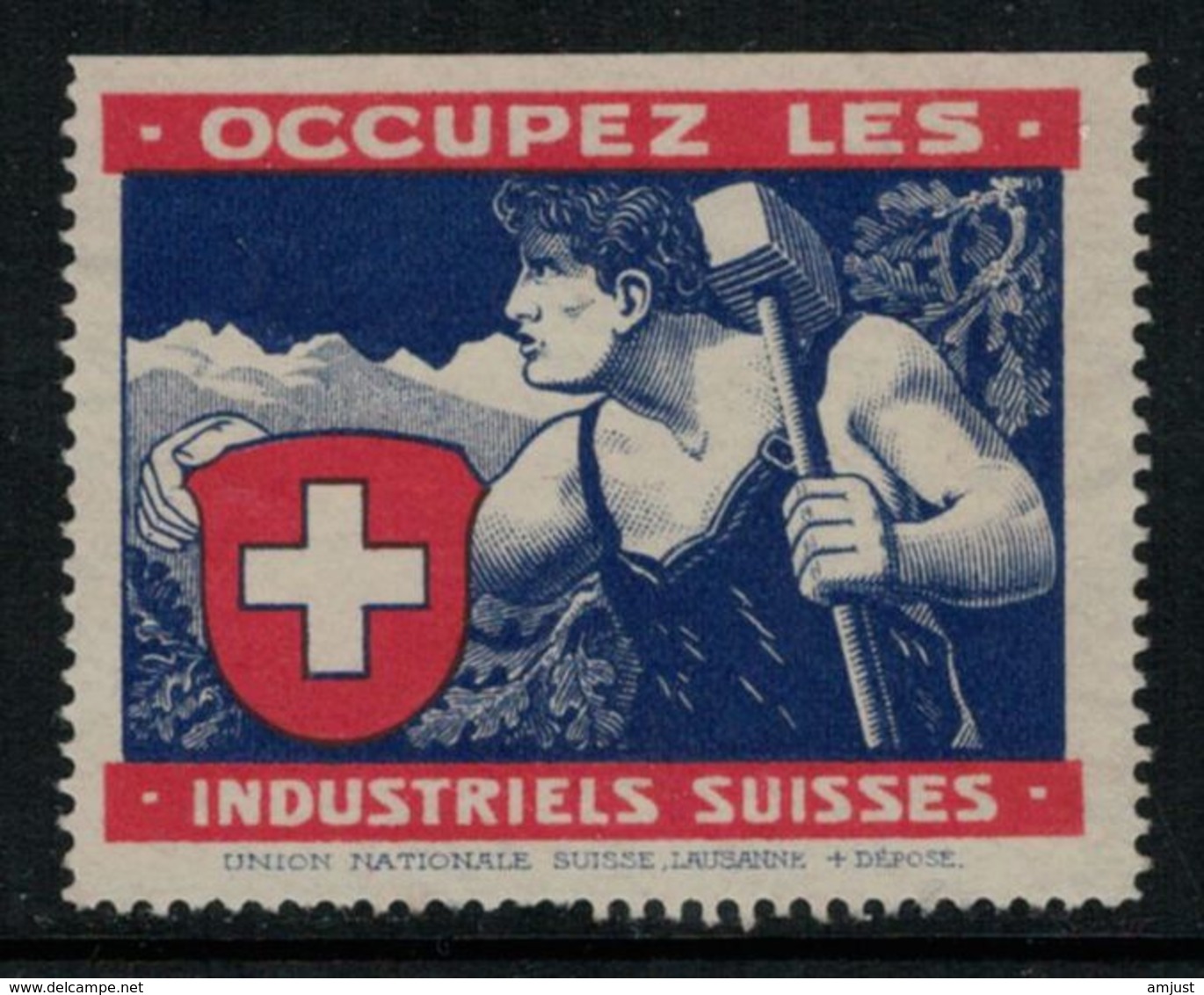 Suisse // Schweiz // Switzerland // Erinnophilie  // Vignette Occupez Les Industriels Suisses - Erinnophilie