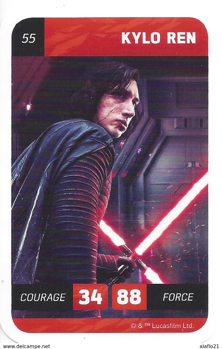 CARTE STAR WARS LECLERC 2018 - N° 55 - KYLO REN - Star Wars