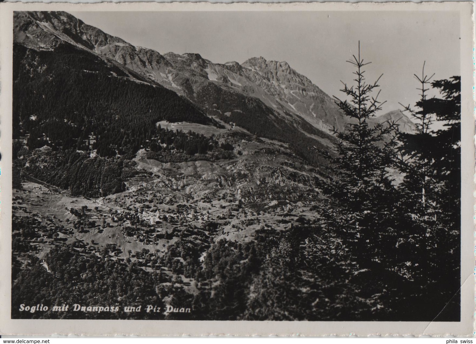 Soglio Mit Duanpass Und Piz Duan - Photo: P. Pomatti - Autres & Non Classés