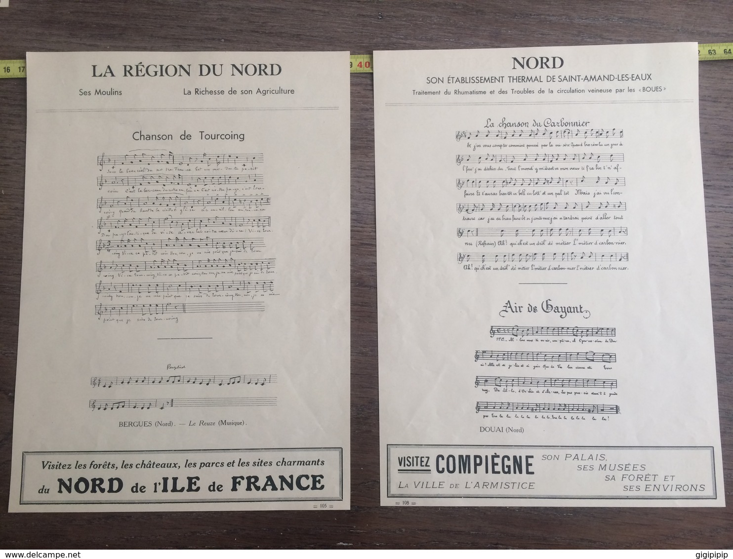 1936 CHANT CHANSON MARCHE DES FIFRES DU REUZE DUNKERQUE CARBONNIER COMPIEGNE AIR DE GAYANT TOURCOING BERGUES - Collections