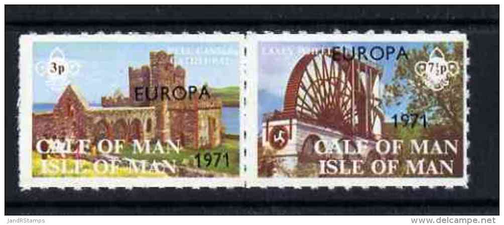 45280 Calf Of Man 1971 Europa Opt'd On Isle Oxf Man Views - Scouts Rouletted Set Of 2 Unmounted Mint (Rosen CA211-12) - Unused Stamps