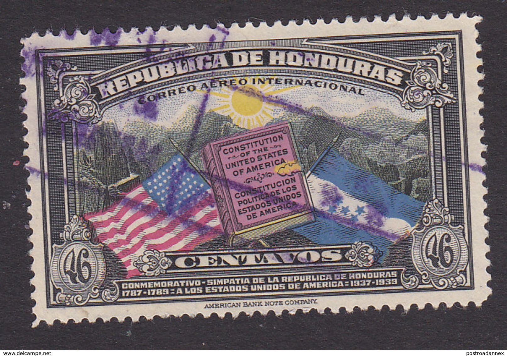 Honduras, Scott #C84, Used, Flags Of US And Honduras, Issued 1937 - Honduras