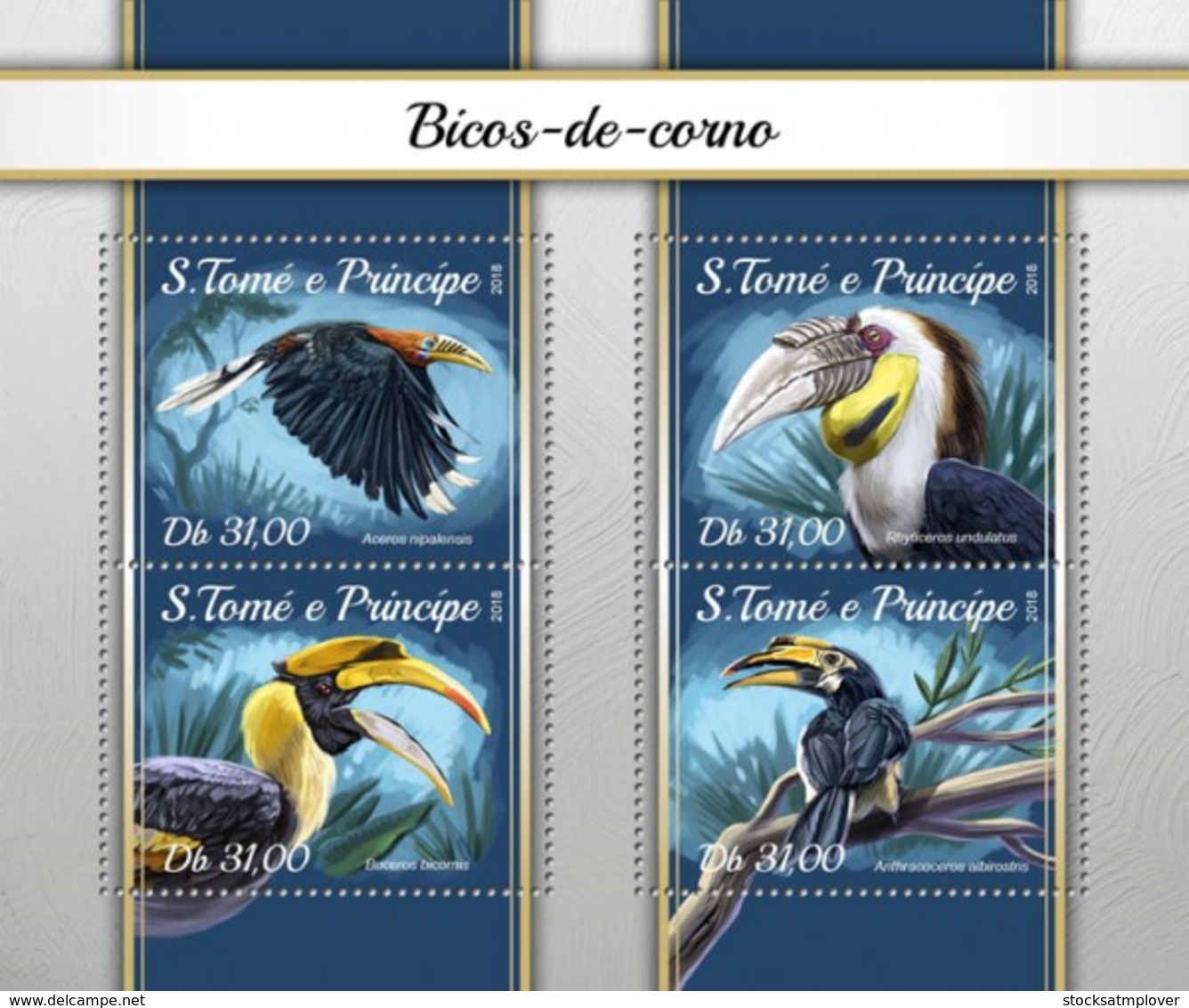 São Tomé E Príncipe 2018  Birds  Hornbills  S201804 - Sao Tome And Principe