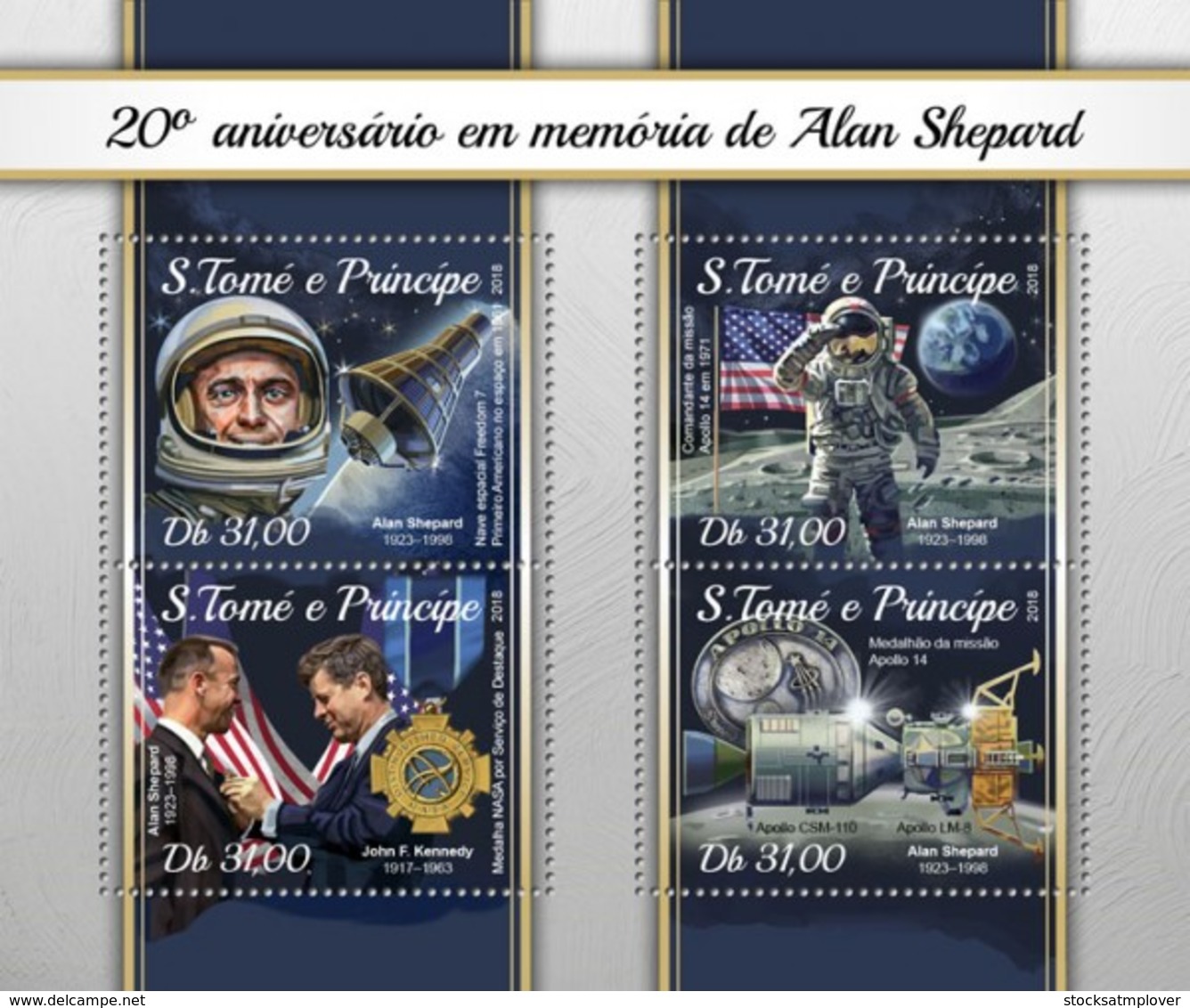 São Tomé E Príncipe 2018  Space Alan Shepard  S201804 - Sao Tome And Principe