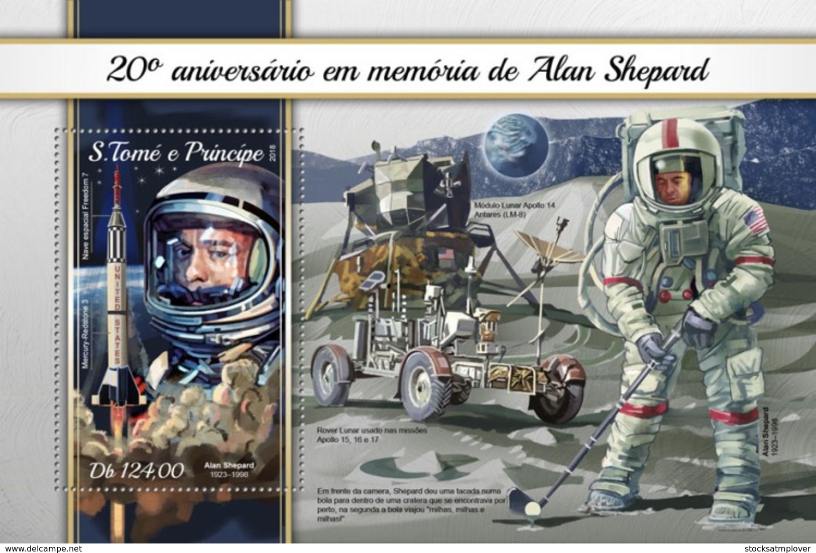 São Tomé E Príncipe 2018  Space Alan Shepard  S201804 - Sao Tome And Principe