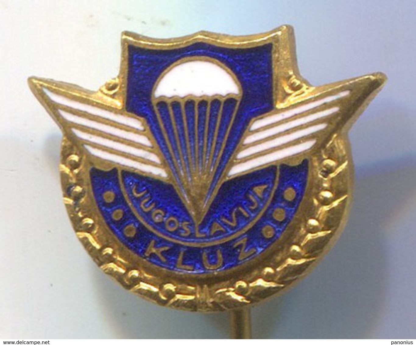 Parachute, Parachutting - Yugoslavia, Army Military, Vintage Pin, Badge, Abzeichen, Enamel - Parachutting