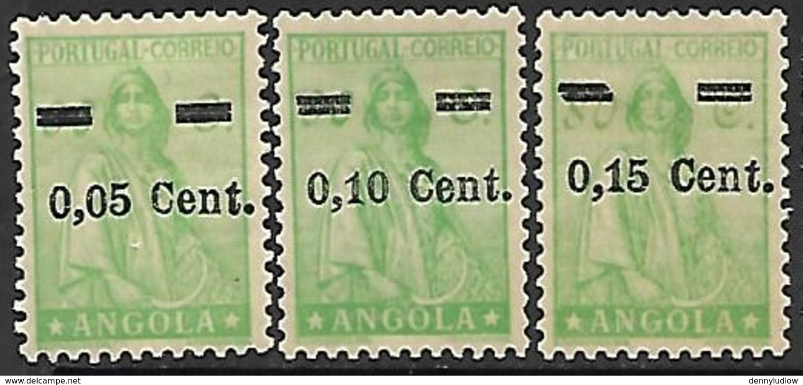 Portugese Angola   1938   Sc#271-3  Surcharges Set  MH*   2016 Scott Value $5.50 - Angola