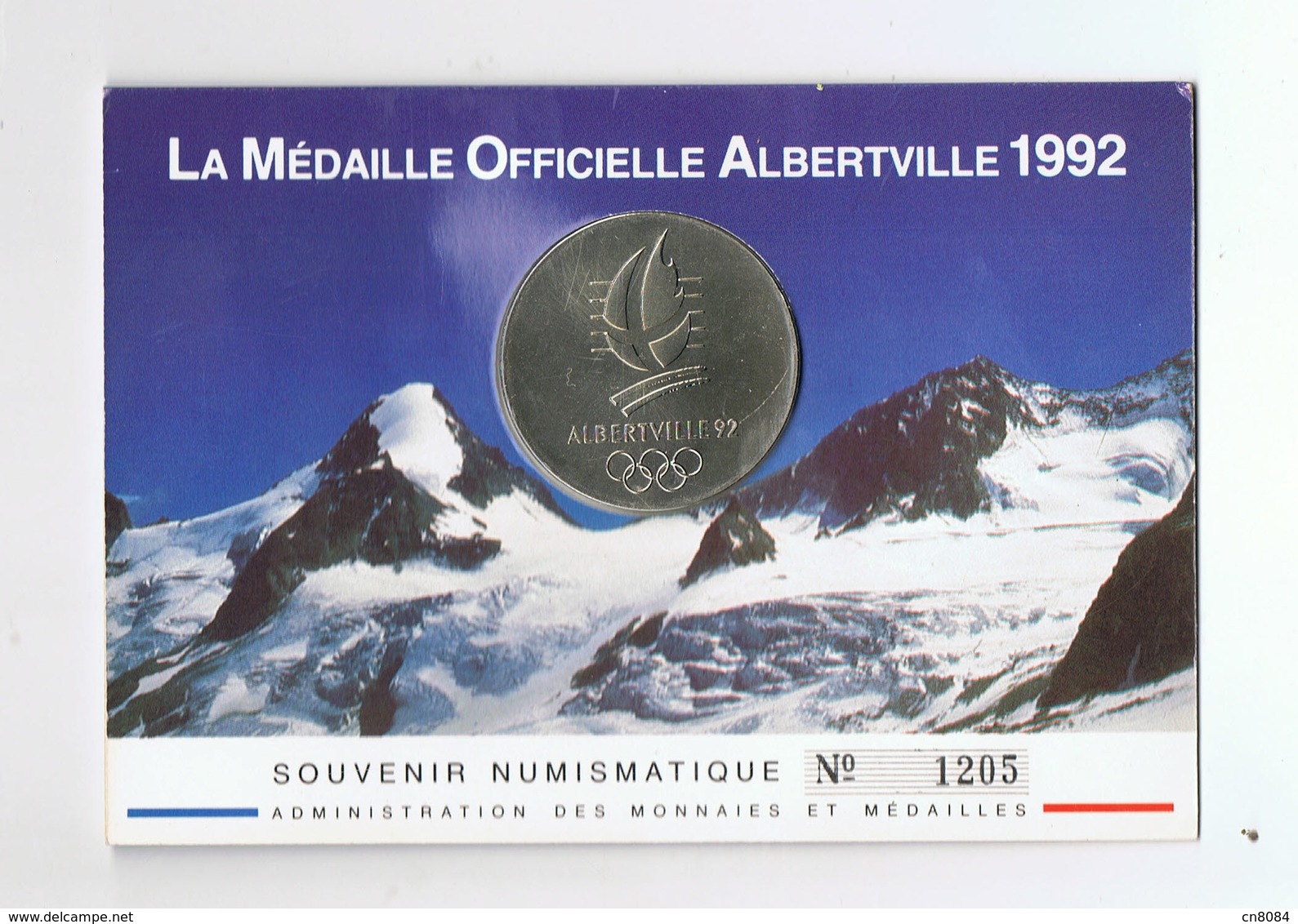 MEDAILLE OFFICIELLE ALBERVILLE 1992 MONNAIE DE PARIS - JEUX OLYMPIQUES D`HIVER - Autres & Non Classés