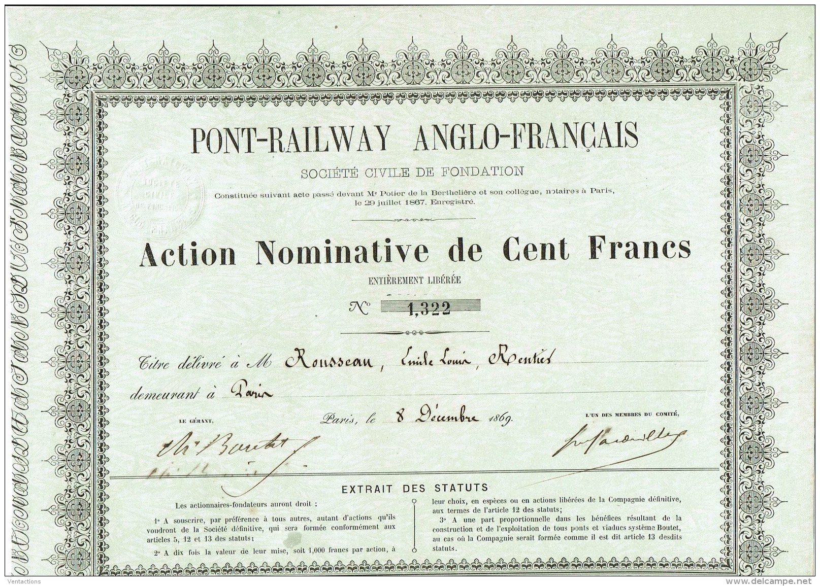 75-PONT-RAILWAY ANGLO-FRANCAIS. Projet D'un Pont Entre La France Et L'Angleterre - Other & Unclassified