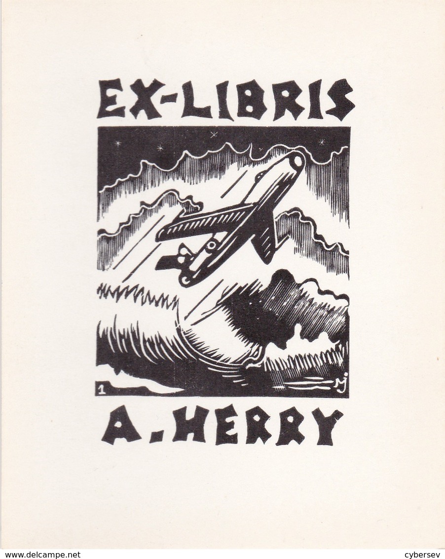 EX-LIBRIS - A. HERRY - Avion - Exlibris
