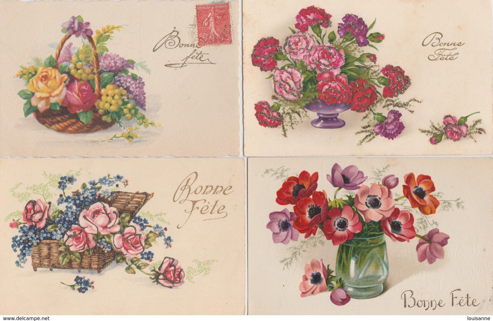 18 / 5 / 358  -   LOT  DE  20  CP  "  BONNE  FÊTE  " - Toutes Scanées - 5 - 99 Cartoline