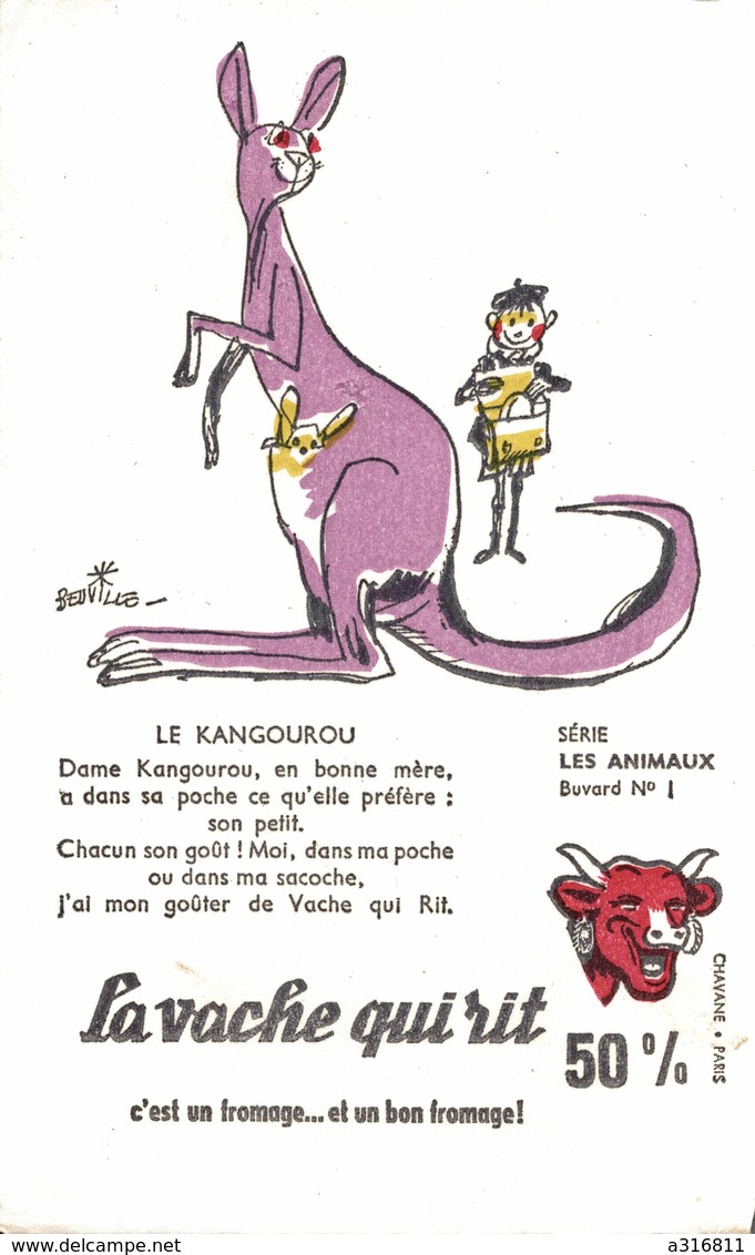 BUVARD  LA VACHE QUI RIT  Les Animaux Le Kangourou - Dairy