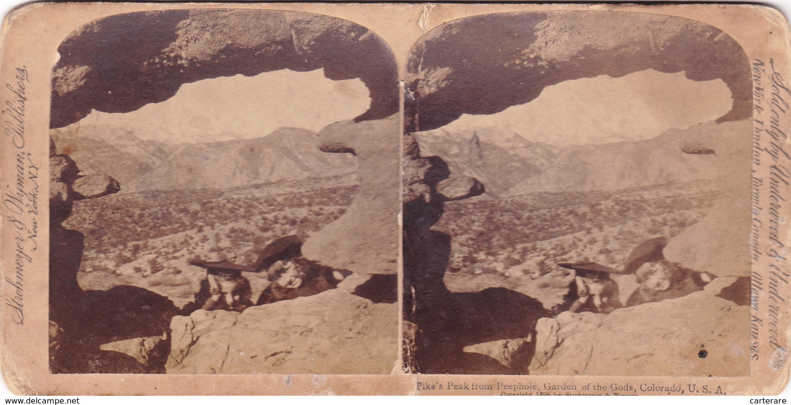 Amerique,UNITED STATES,ETATS UNIS,COLORADO,1898,PIKE'S PEAK,FROM PEEP HOLE,USA,CIME,PHOTO,FOTO,OLD,STOHMEYER,WYMAN - Old (before 1900)