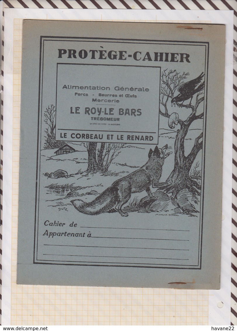 8/31 Protège Cahier PUB LE ROY LE BARS TREGOMEUR Illustrateur DUTE  Faibles De La Fontaine LE CORBEAU ET LE RENARD - Book Covers