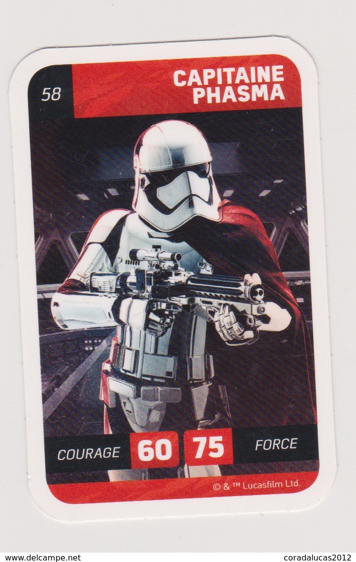 CARTE STAR WARS LECLERC  CAPITAINE PHASMA  58 - Star Wars