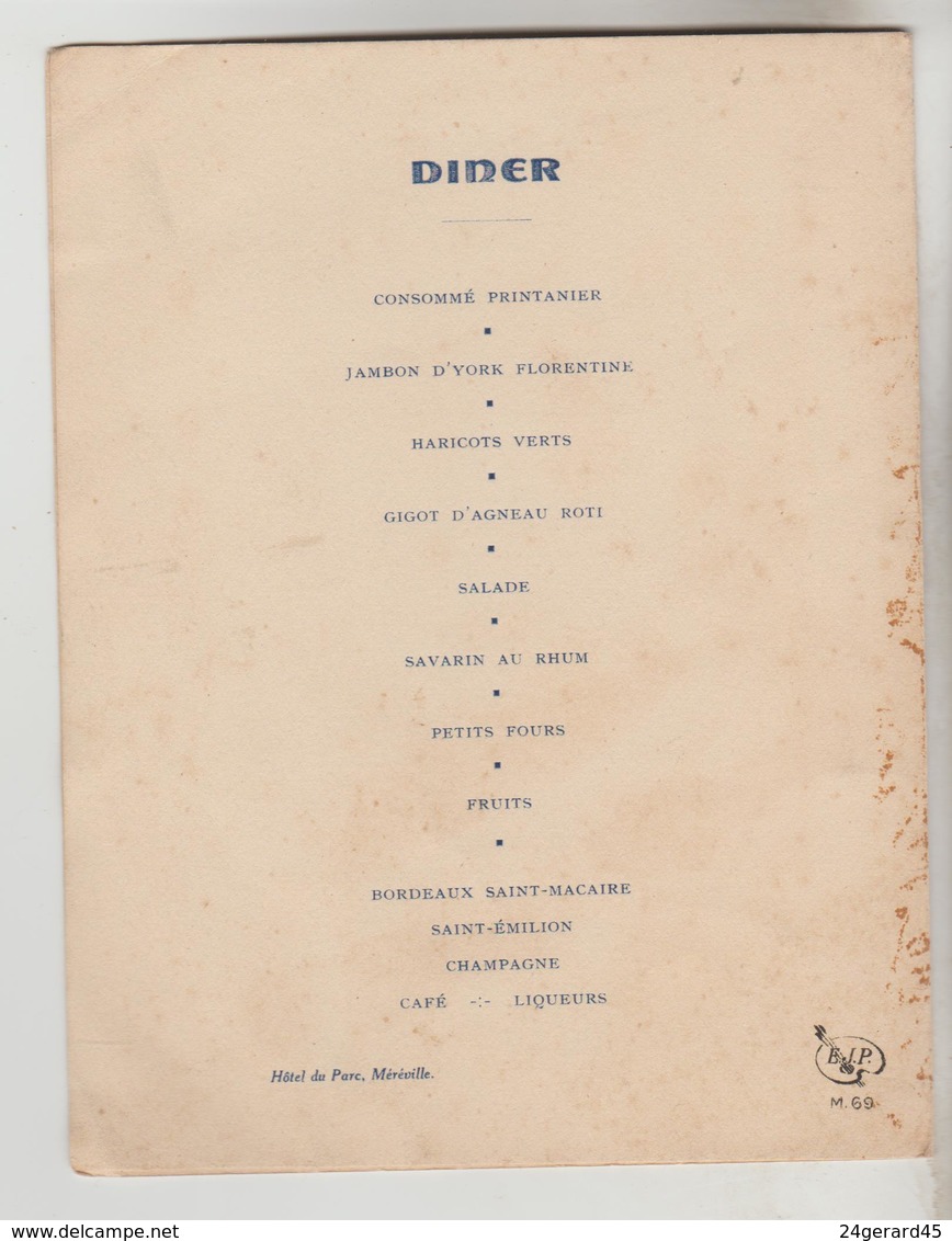 2 MENUS DOUBLE FEUILLET 1948, 1947 - Menus