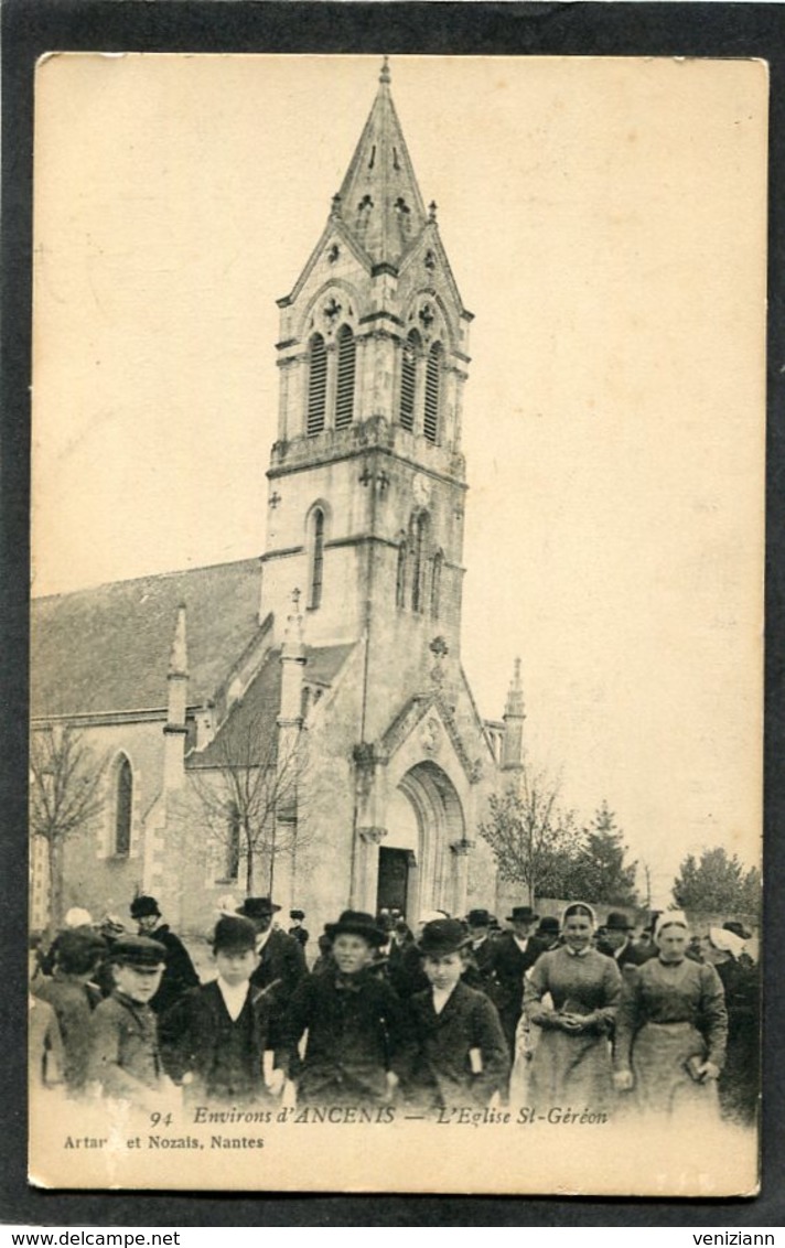 CPA - Environs D'Ancenis - L'Eglise De ST GEREON, Très Animé - Autres & Non Classés