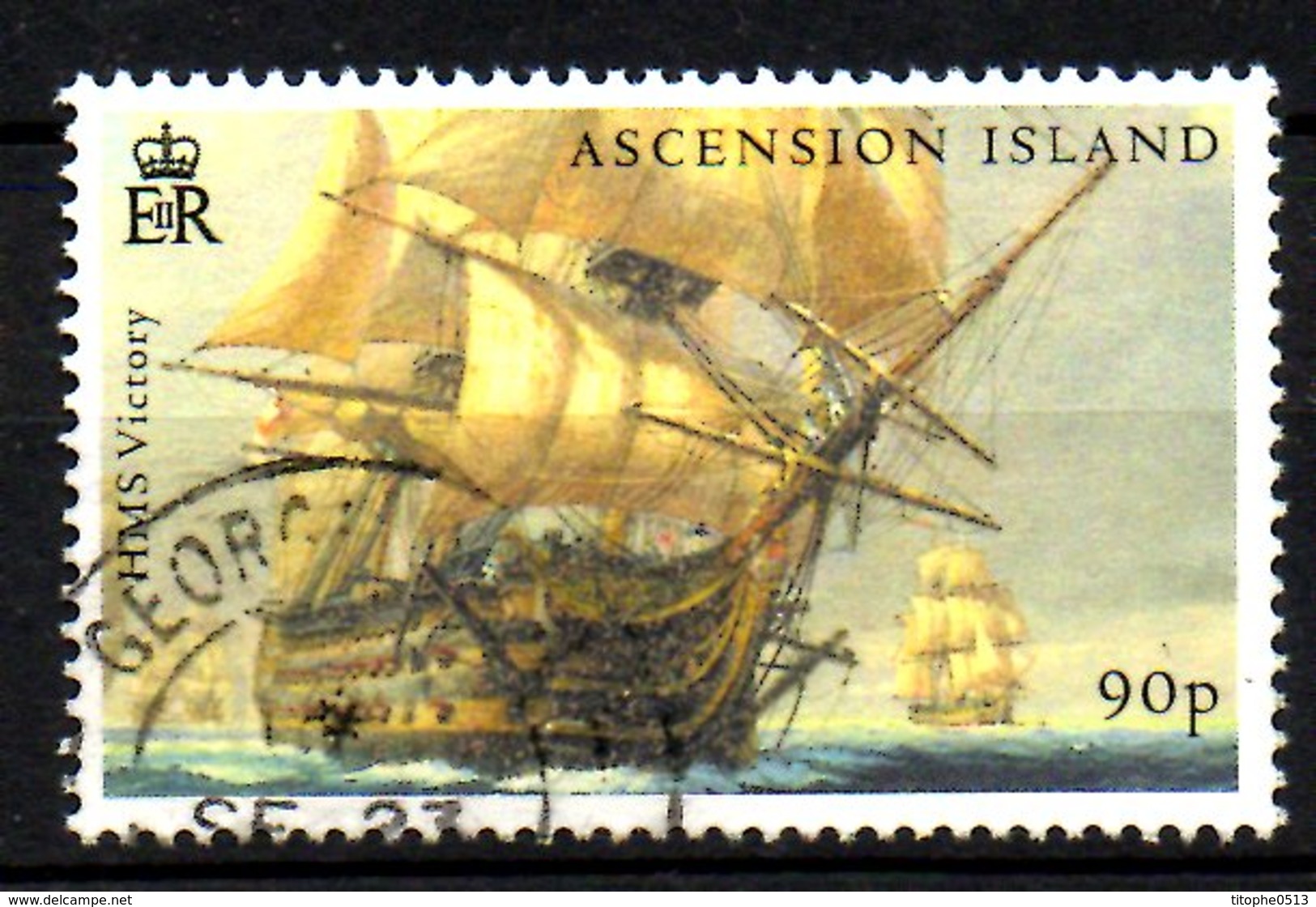 ASCENSION. Timbre Oblitéré De 2005. Bataille De Trafalgar/HMS Victory. - Napoleon