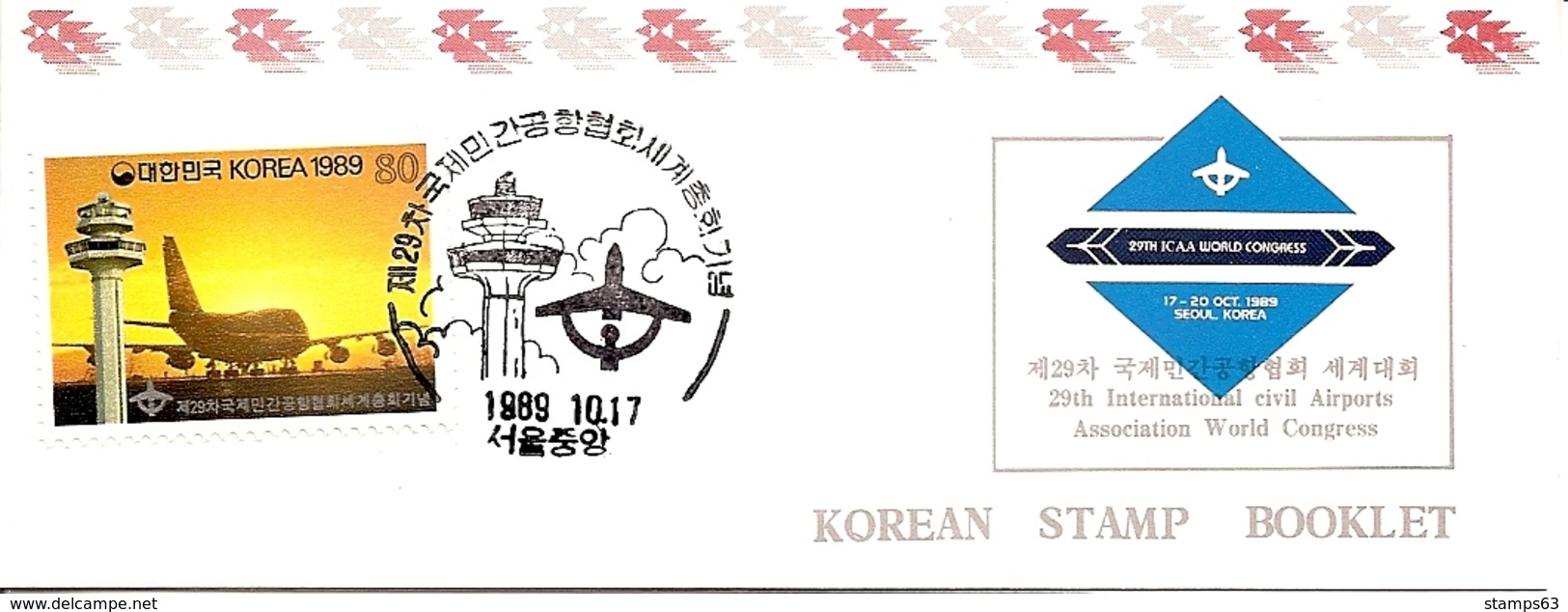 KOREA SOUTH, 1989, Booklet Philatelic Center 19, Civil Airports - Corea Del Sud