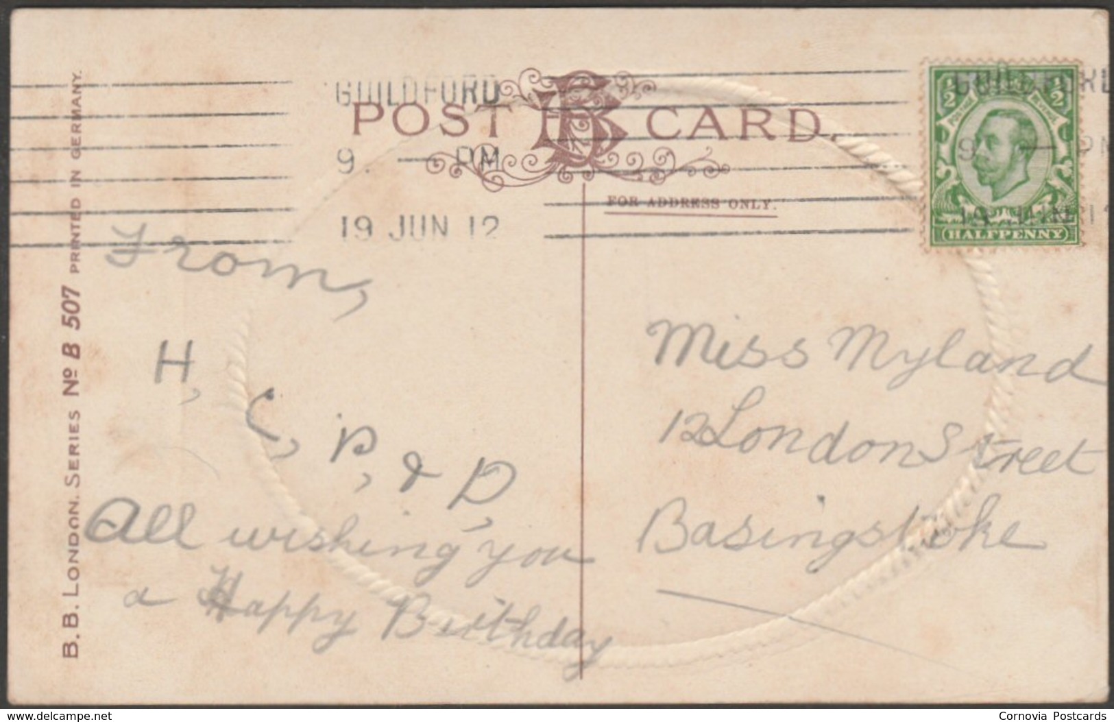 Greetings - A Joyous Birthday, 1912 - Birn Brothers Postcard - Birthday