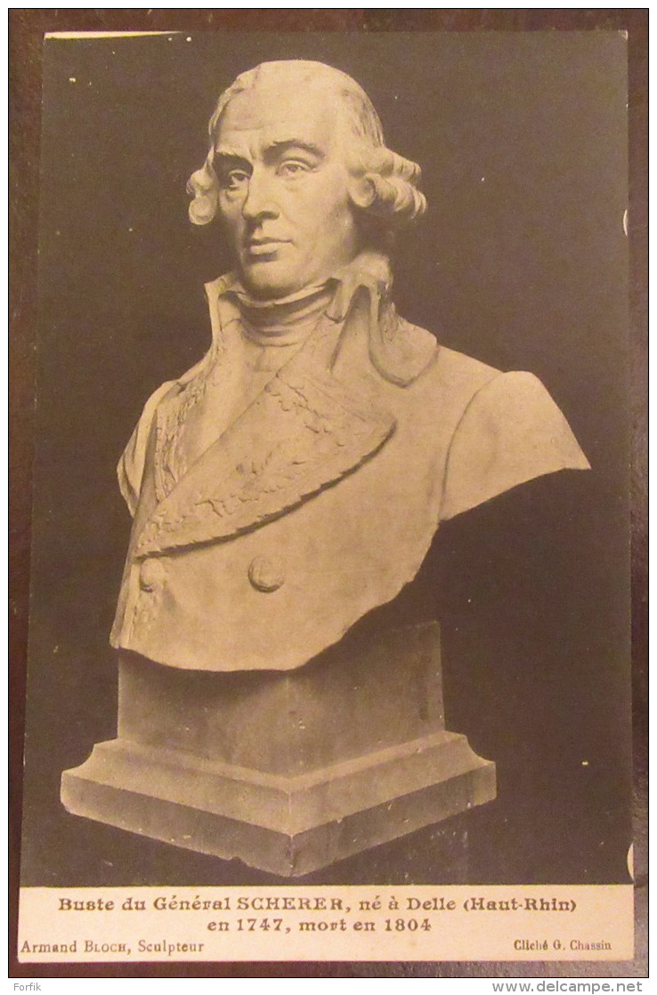 Buste Du Général Scherer, Né à Delle En 1747, Mort En 1804 - Carte Datée Du 29 Mai 1917 - Sculptures