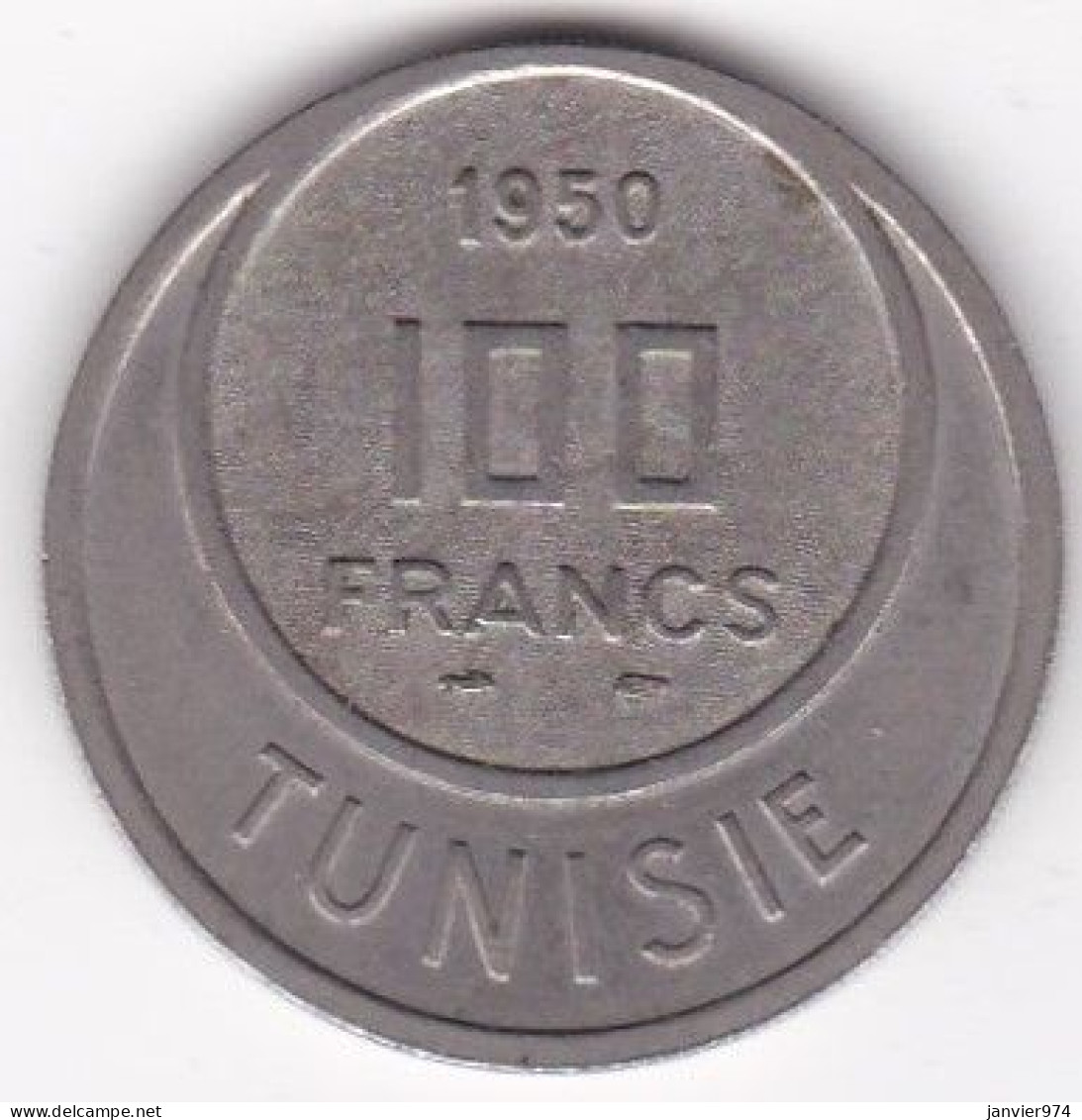 Tunisie Protectorat Français . 100 Francs 1950 - AH 1370. Cupronickel - Tunisie