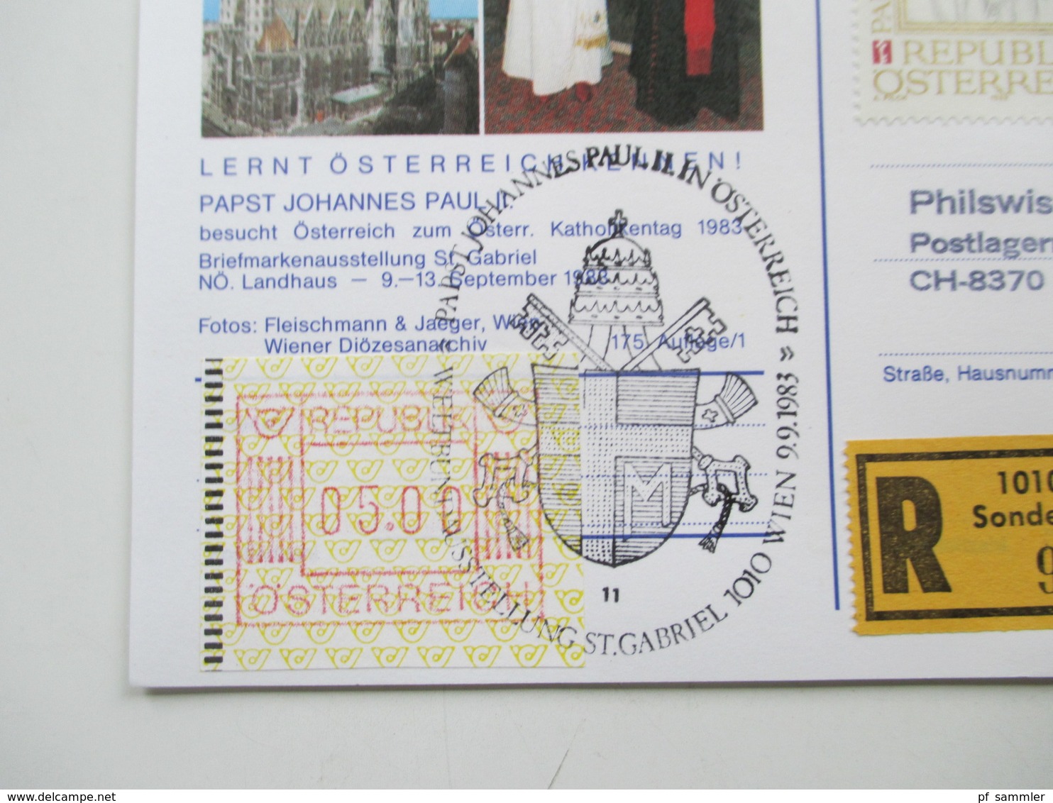 Österreich 1983 MK / FDC / Sonderstempel ATM Nr. 1. 42x FDC / verschiedene Stempel + 10x Nr. 1728 FDC verschiedene Stemp