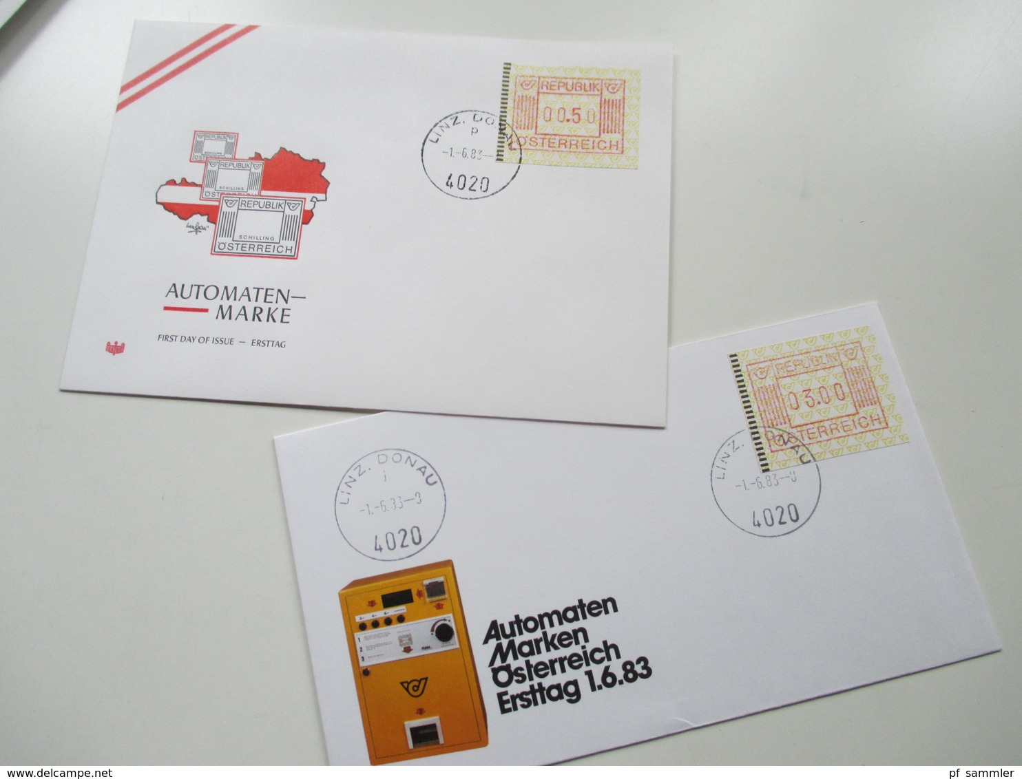 Österreich 1983 MK / FDC / Sonderstempel ATM Nr. 1. 42x FDC / verschiedene Stempel + 10x Nr. 1728 FDC verschiedene Stemp