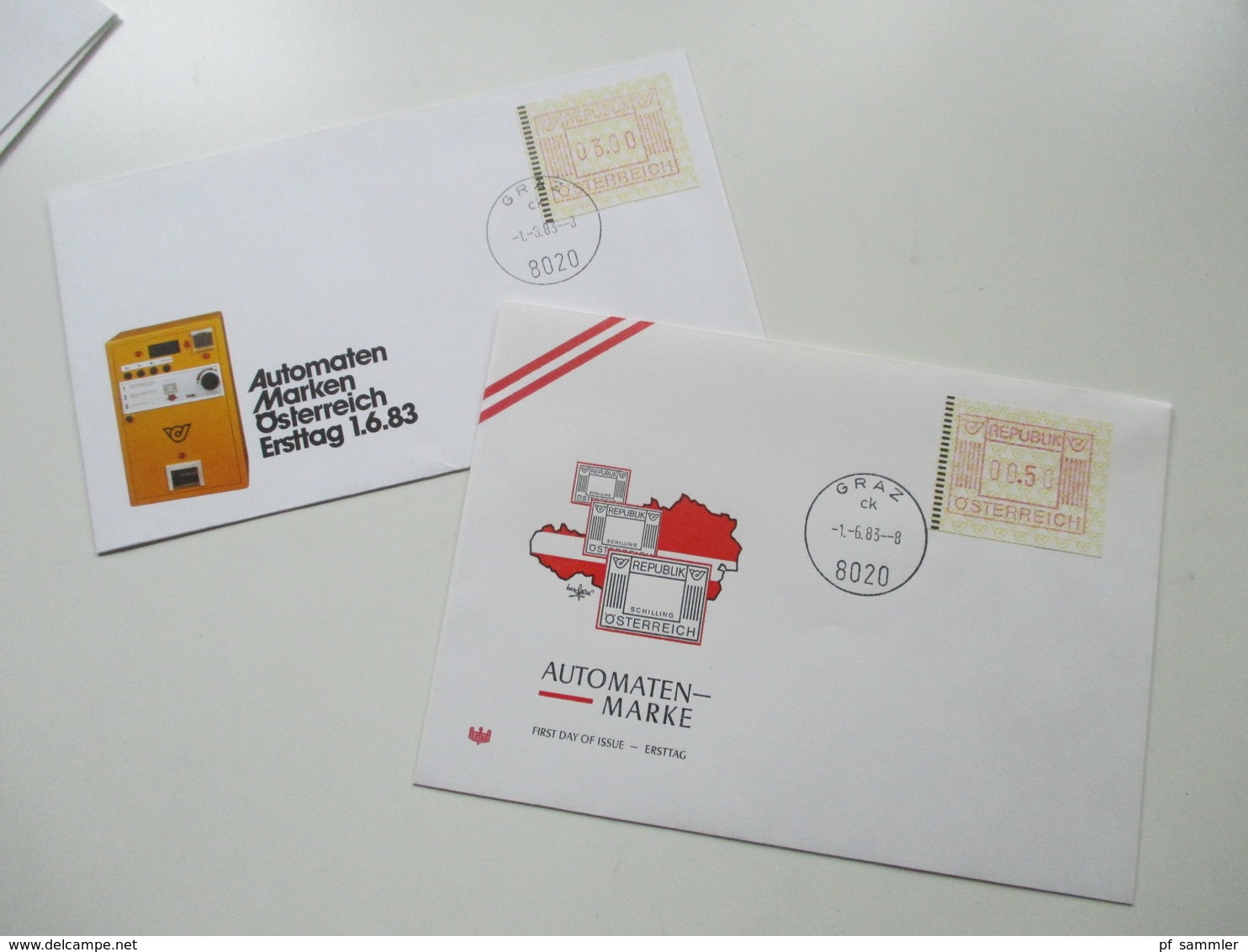 Österreich 1983 MK / FDC / Sonderstempel ATM Nr. 1. 42x FDC / verschiedene Stempel + 10x Nr. 1728 FDC verschiedene Stemp