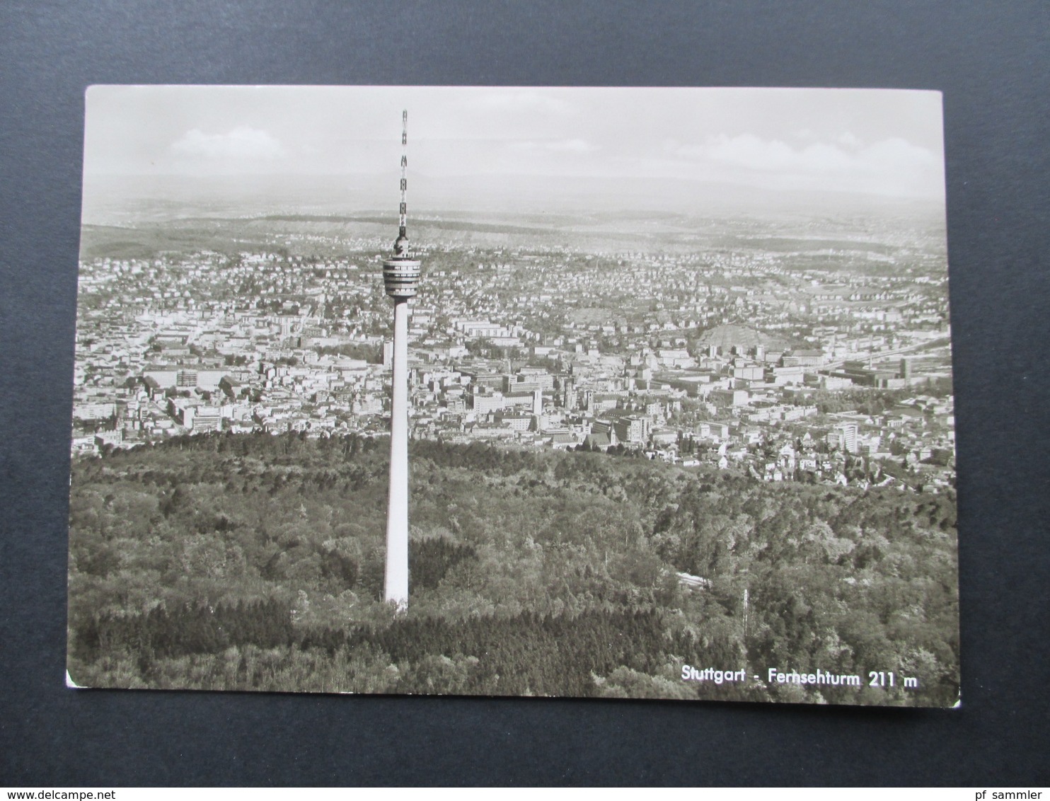 AK Echtfoto 1955 Stuttgart Fernsehturm 211m. Frankatur BRD Europa Nr. 241 EF. Stempel Cannstatter Volksfest - Stuttgart