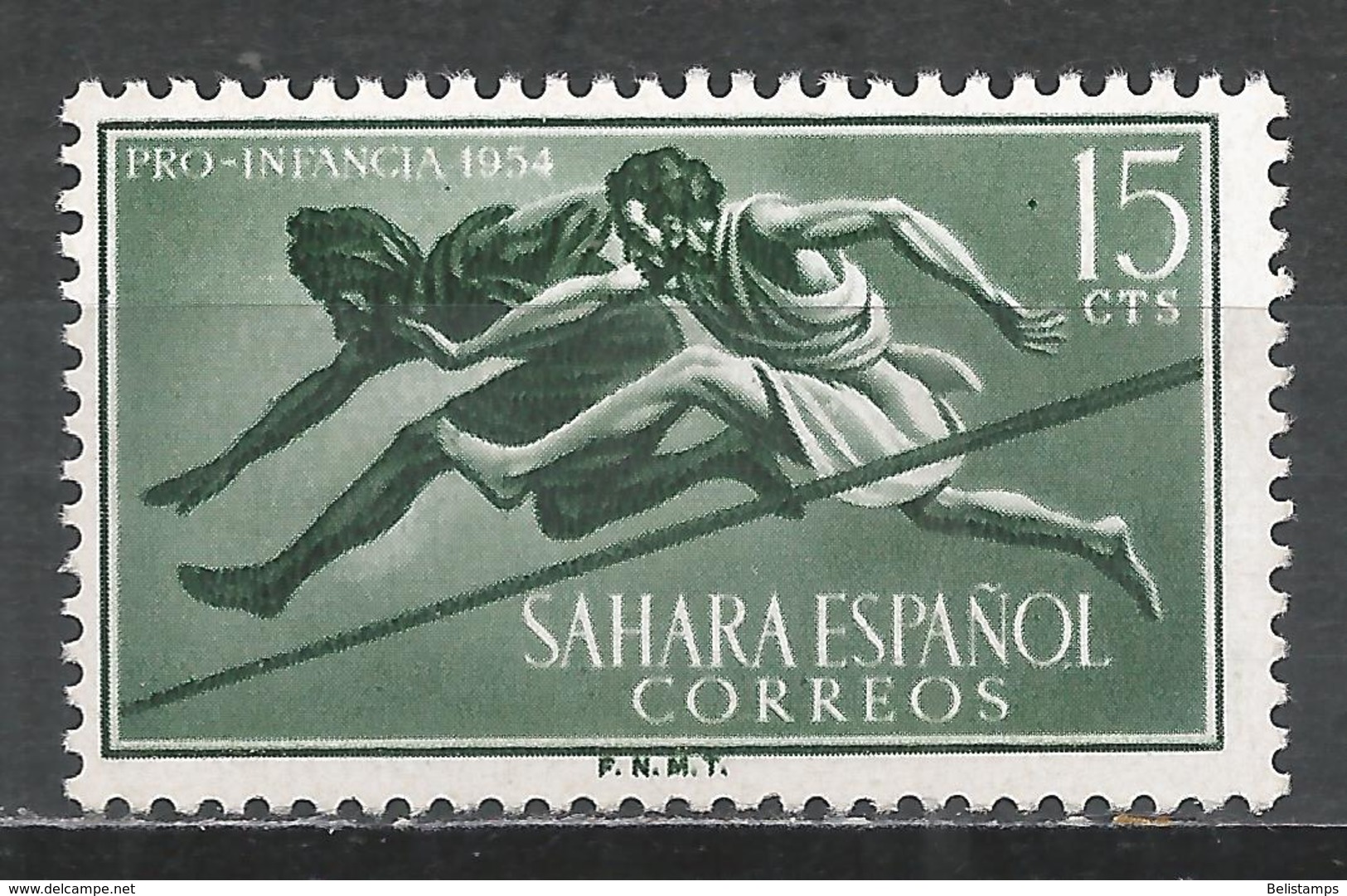 Spanish Sahara 1954. Scott #72 (MH) Hurdlers - Sahara Espagnol