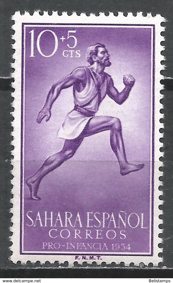 Spanish Sahara 1954. Scott #B30 (MH) Runner - Sahara Espagnol